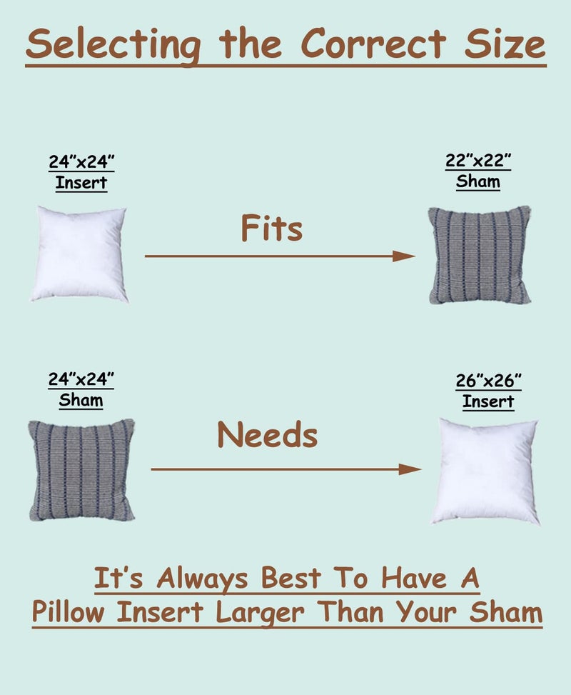 Pillowflex Premium Polyester Throw Pillow Insert - 24x24 - Ultra Soft Square Throw Pillow, Couch Sham, Lumbar, Back, Sofa - Machine Washable - Decorative Accent Form - 1 Soft Pillow - Image 2
